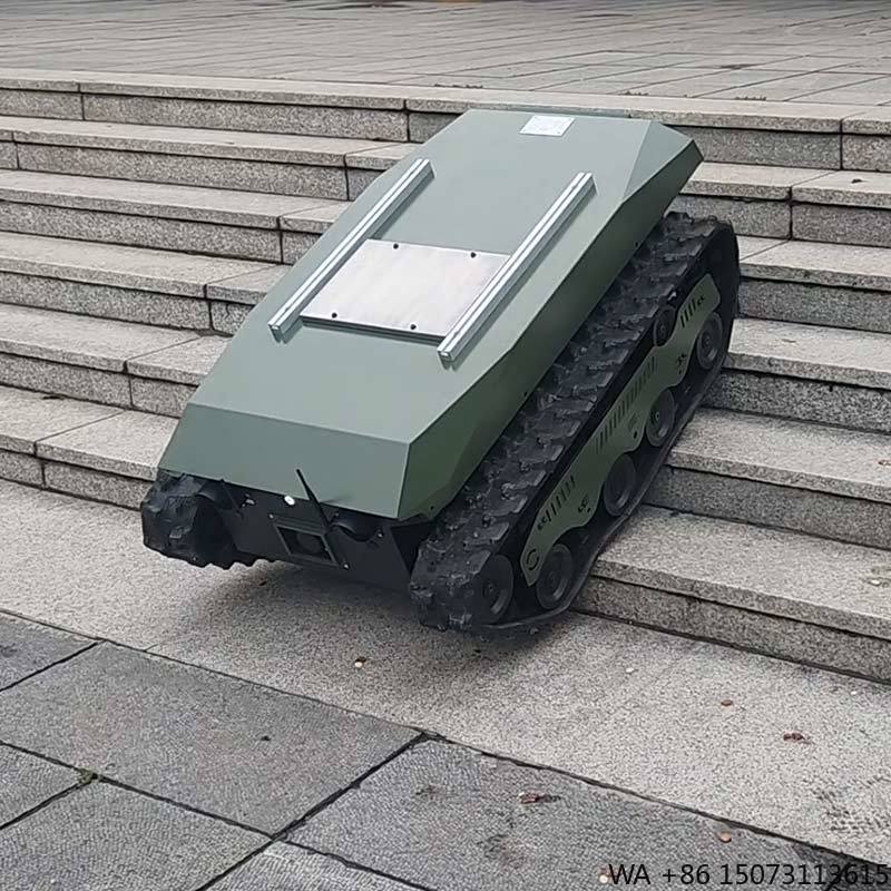Robot Chassis - แชสซีรถบรรทุกดั๊มพ์แบบตีนตะขาบพร้อมความสามารถในการปีนบันได แพลตฟอร์มหุ่นยนต์ตีนตะขาบสำหรับดับเพลิงและกู้ภัย