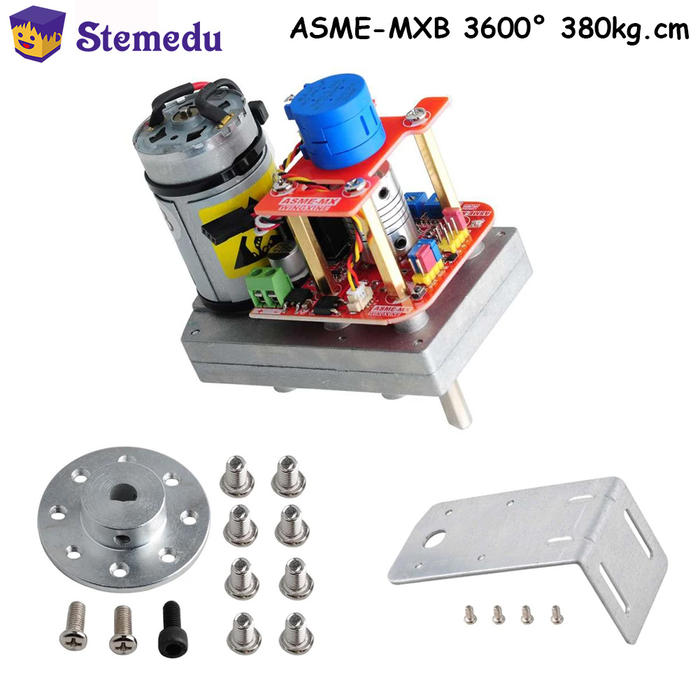 Robot Arm Metal - ASME-MXB แรงบิดสูงเซอร์โวพลังงานสูง360องศา380kg.cm เหล็ก DC12-24V ตัวยึดเกียร์สำหรับการควบคุมแขนหุ่นยนต์ขนาดใหญ่ DIY