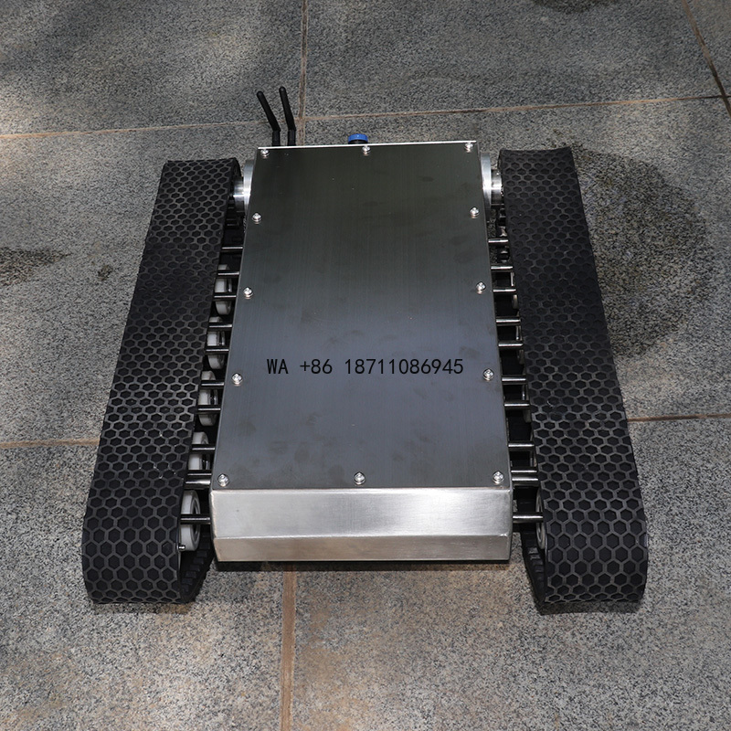 Robot Chassis - แพลตฟอร์มก่อสร้างกันน้ำมาตรฐาน IP65 สามารถใช้แผงโซลาร์เซลล์ พร้อมรีโมทคอนโทรลแบบ RC สำหรับทำความสะอาด
