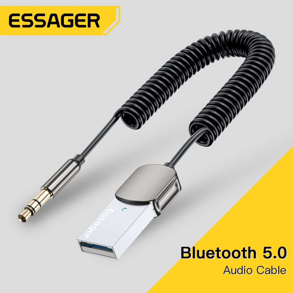 Robot Bluetooth Car - Essager ตัวรับสัญญาณเสียงบลูทูธ dongle USB เป็นแจ็ค3.5มม. อุปกรณ์รับสัญญาณบลูทูธ
