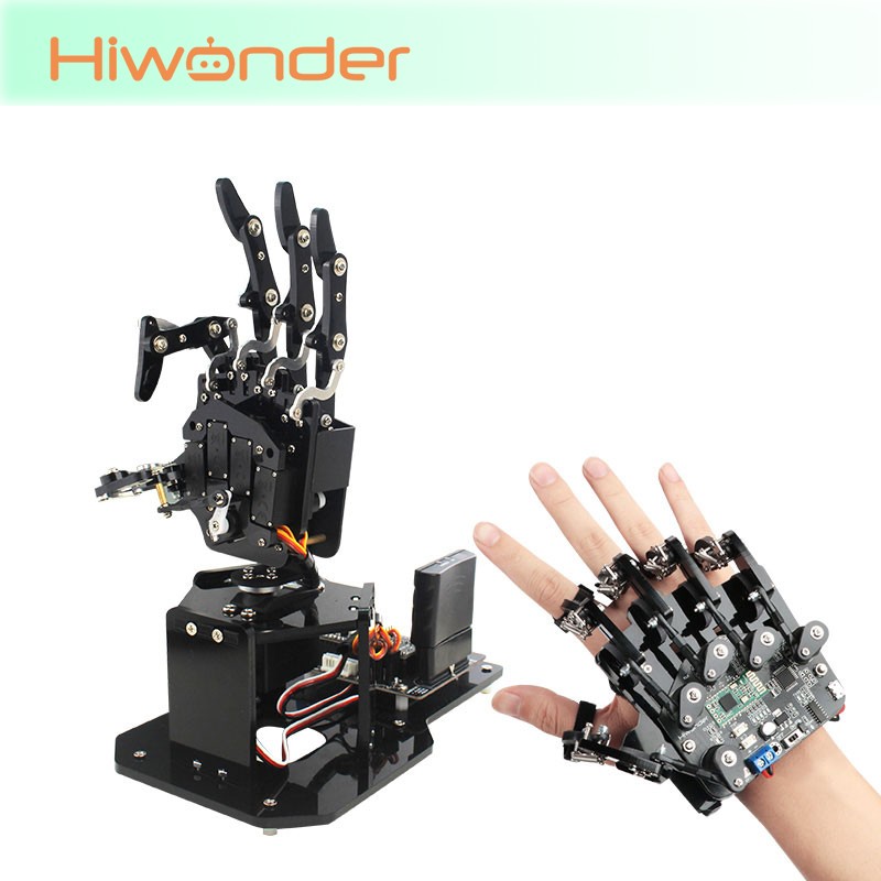 Stm32 Robot - Hiwonder uHand2.0 ถุงมือหุ่นยนต์ (STM32 มือซ้าย/ขวา) การเคลื่อนไหวของนิ้วอิสระ