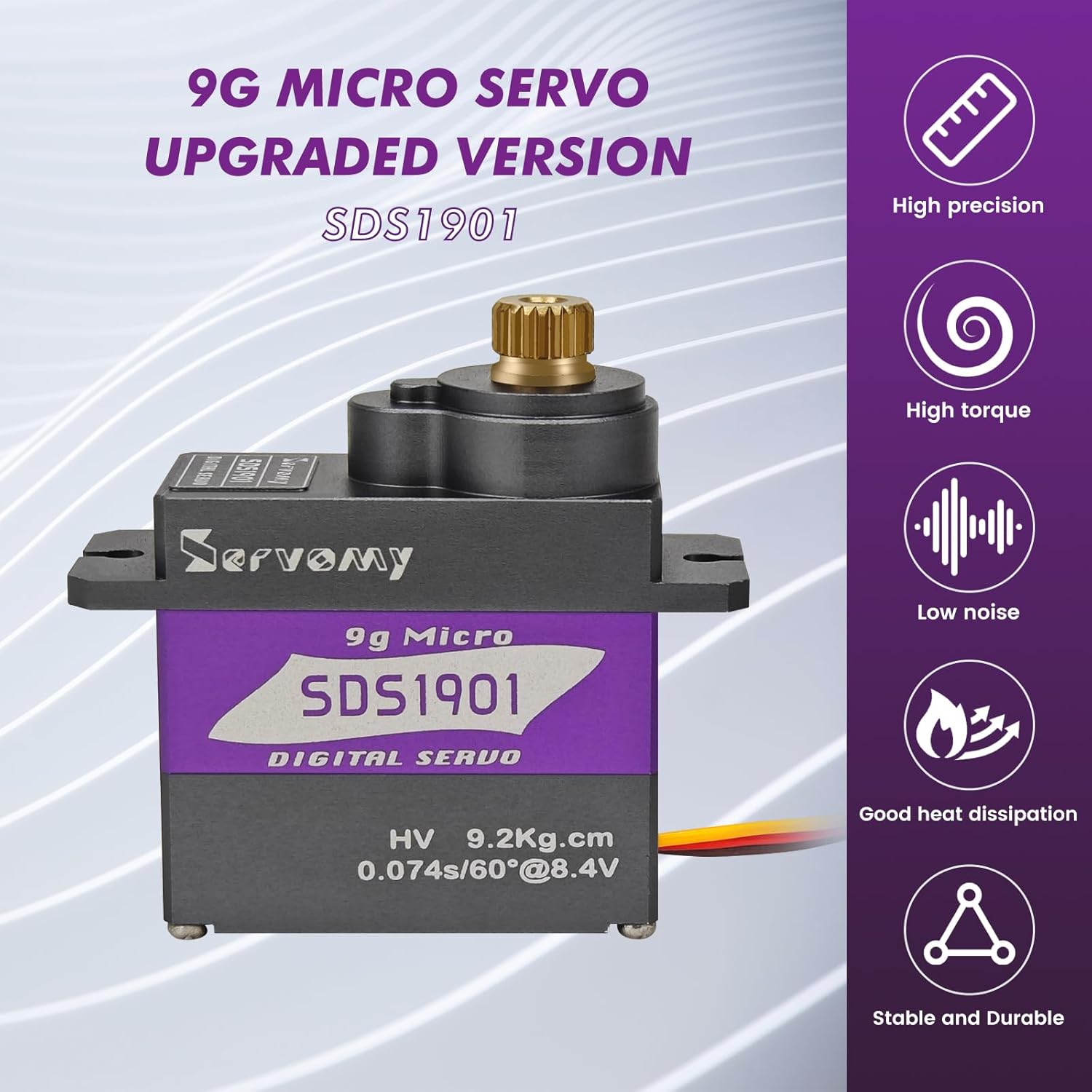 Servo Sg90 - เซอร์โวมี-SDS1901 ดิจิตอล 9G ไมโคร คอร์เลส เซอร์โว