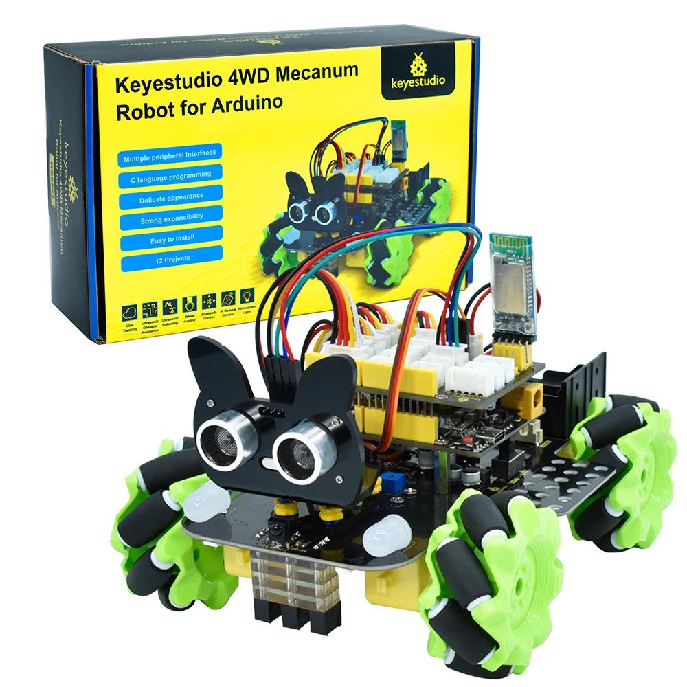 Microbit Robot - รถหุ่นยนต์ Keyestudio Mecanum 4WD สำหรับ Arduino