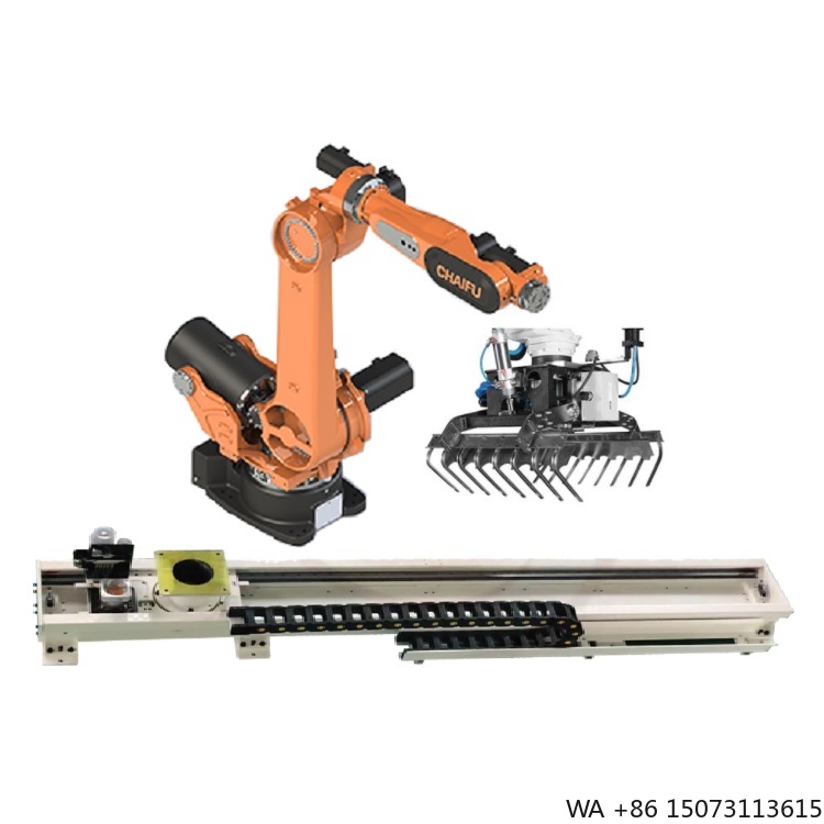 Robot Gripper - แขนหุ่นยนต์อุตสาหกรรม 6 แกน พร้อมกริปเปอร์และรางนำทางแบบเส้นตรง สำหรับโซลูชันการจัดการด้วยหุ่นยนต์อัตโนมัติ