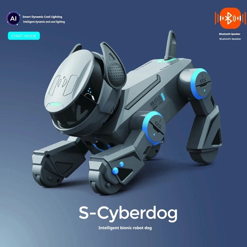 Ros Robot - หุ่นยนต์สุนัขอัจฉริยะ AI ควบคุมด้วยท่าทางและสัมผัส พร้อมลำโพงบลูทูธ ควบคุมเพลงได้ ไฟส่องสว่างสุดเท่