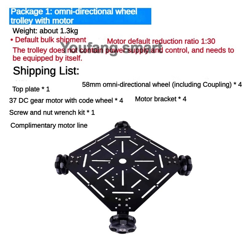 ชุดโครงรถหุ่นยนต์ล้อออมนิ 4 ล้ - Omni Wheel บทวิจารณ์และราคา
