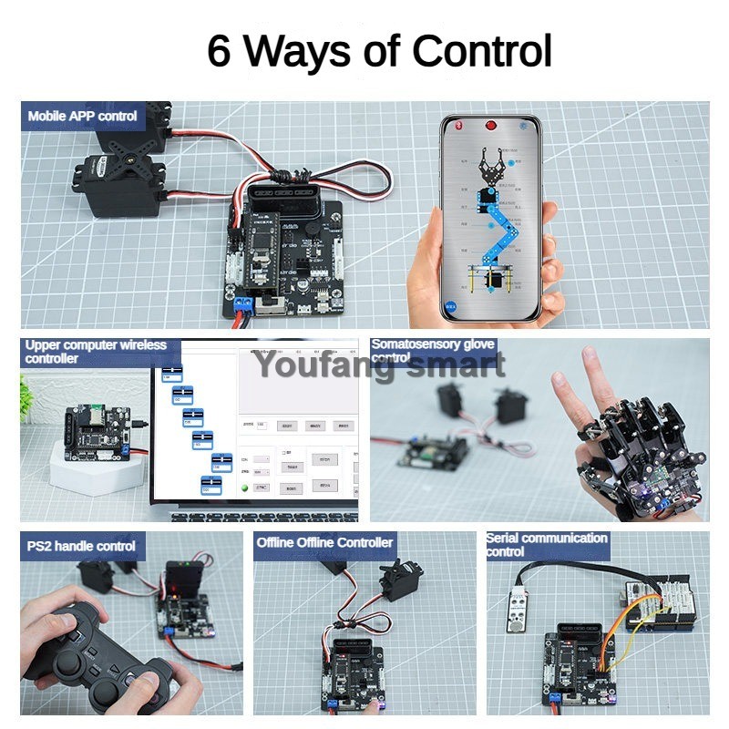 ตัวควบคุมเซอร์โว PWM 6 ช่อง แล - Robot Arm Kit บทวิจารณ์และราคา