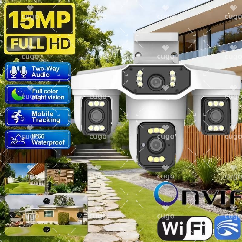 15MP 8K ไวไฟ ไอพีกล้องสามเลนส์ - Pan Tilt Bracket บทวิจารณ์และราคา