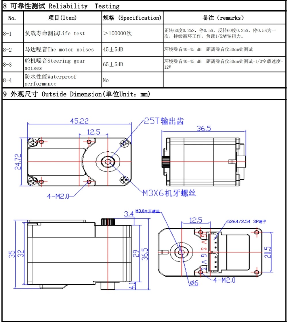 เซอร์โว Feetech STS3250 12V 50 - Robot Arm Metal บทวิจารณ์และราคา