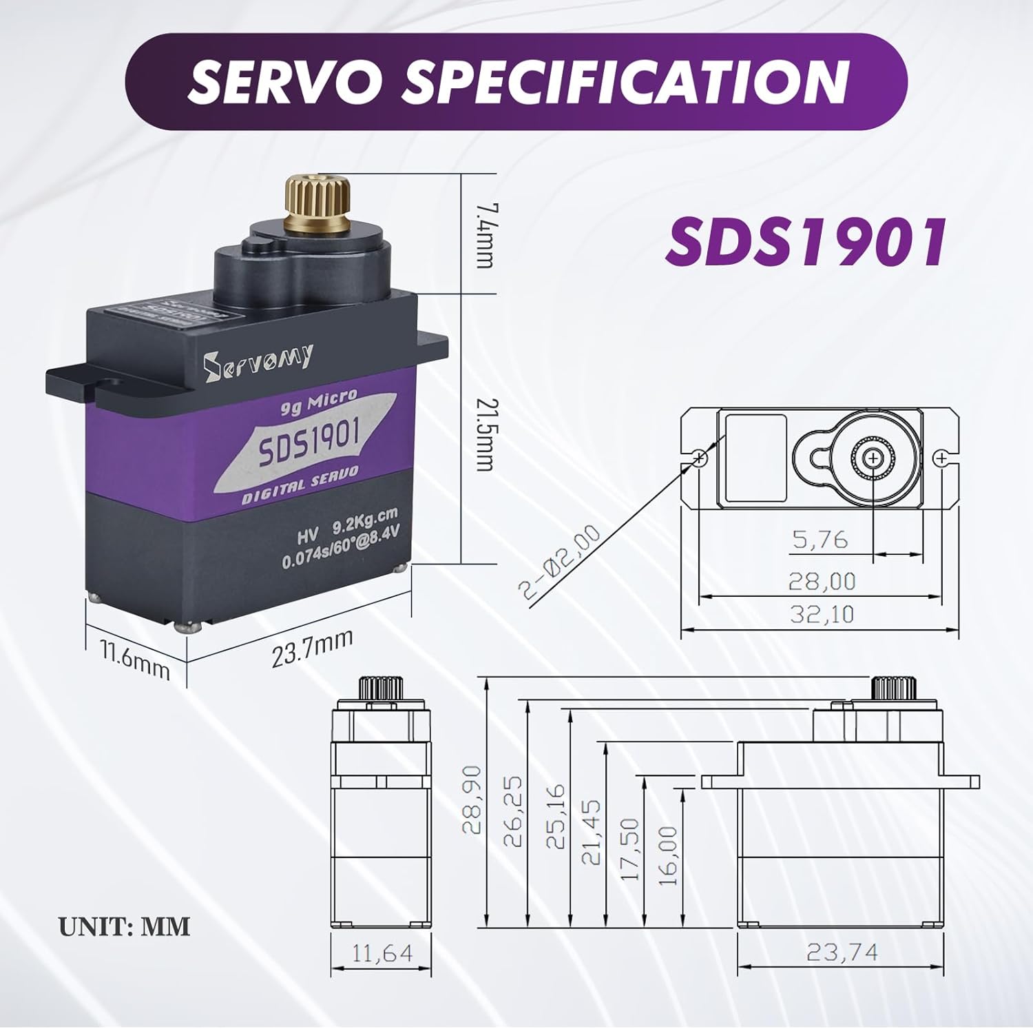 เซอร์โวมี-SDS1901 ดิจิตอล 9G ไ - Servo Sg90 บทวิจารณ์และราคา