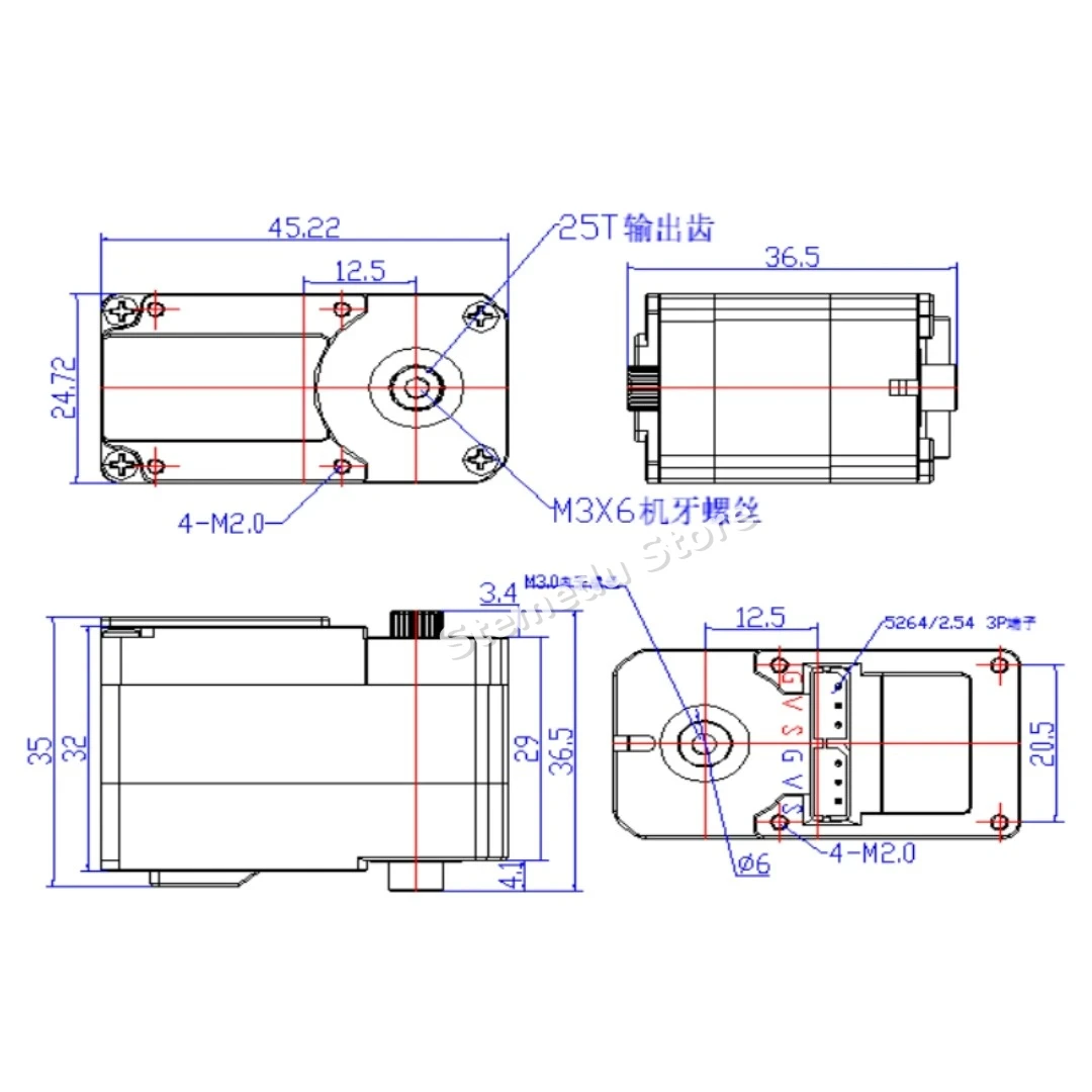 เฟตเทค STS3250 12V 50KG เซอร์โ - Robot Arm Metal บทวิจารณ์และราคา